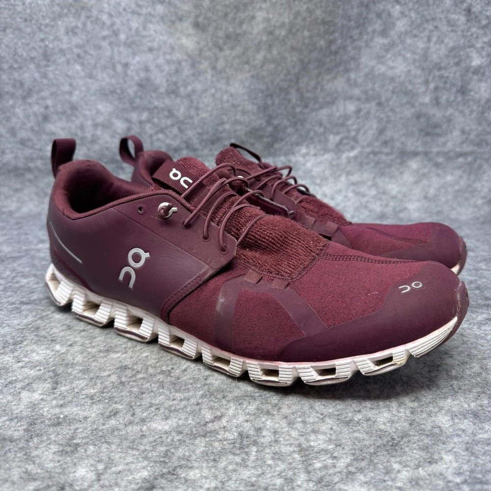 On Cloud Terry Running Shoes Sneakers Mens Size M 12 Burgundy Maroon Red